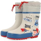 GIOSEPPO - Hague - Regenlaarzen - Grijs - Waterdicht - Met Superhelden Patches