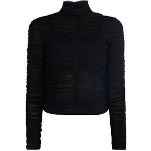 SWIRLY Dames mesh shirt 19129049-SW01, zwart, S, zwart, S
