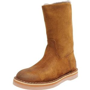 Shabbies Amsterdam SHS1204 Waxed Suede Enkellaars voor dames, warm bruin, 37 EU, Warm bruin., 37 EU