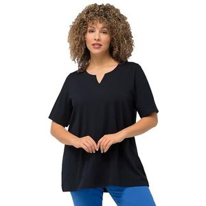 Ulla Popken - Shirt - Marine - Halve Mouw - Losse Pasvorm