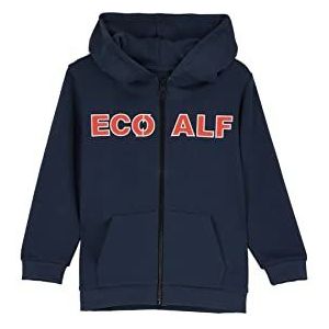ECOALF, Islalf Kindersweatshirt van katoen, gerecyclede stof, katoenen sweatshirt voor kinderen, sweatshirt met ritssluiting, basic sweatshirt, Blauw (indigo), 6 jaar
