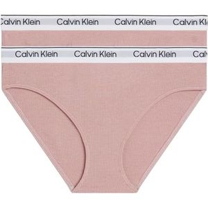 Calvin Klein 2Pk bikini voor meisjes, fluweelroze/fluweelroze, 8-10, Fluweelroze/fluweelroze, 8-10 jaar