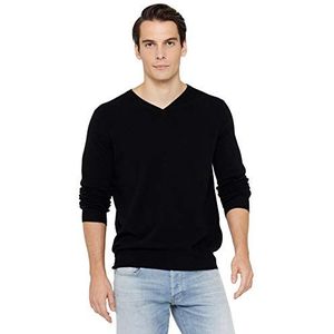 State Cashmere Herentrui met lange mouwen V-hals 100% kasjmier, Zwart, XXL