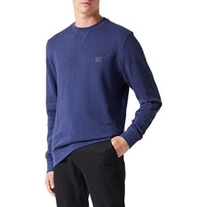 BOSS Westart Relaxed-Fit sweatshirt voor heren, van katoen met logo-applicatie, Navy418, M
