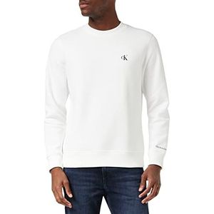 item_name.value: Calvin Klein Jeans heren sweatshirt Ck Essential zonder capuchon, zwart, M, wit (bright white), XXL