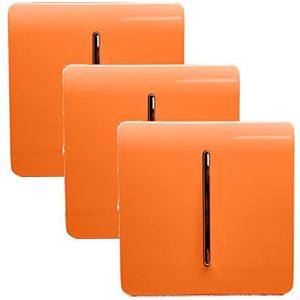 Trendi 1 Gang 2 Way 10 Amp Rocker Chrome Lichtschakelaar Glossy Oranje (3 Pack)