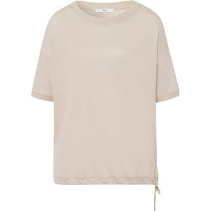 Brax Dames Style Candice Linen Single Jersey Solid T-Shirt, licht zand., 38