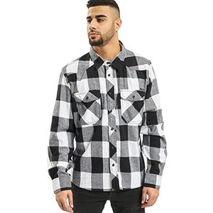 Brandit check shirt heren lange mouw, wit-zwart, 5XL