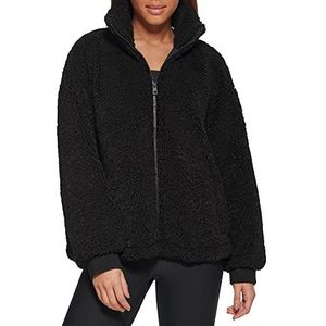 Levi's Women's Sherpa Zip Up Teddy Jacket, Black, Large