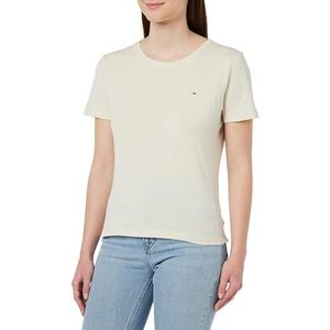Tommy Jeans S/S gebreide tops voor dames, Krantenpapier, XL