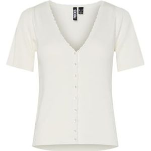 PIECES Pcjuline Ss Knit Cardigan Bc, cloud dancer, S