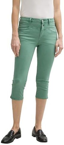 TOM TAILOR - TTKATE - Capri Jeans - Faded Green - Dames - Slim Fit