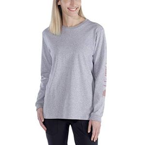 Carhartt Vrouwen werkkleding Logo met lange mouwen T-Shirt Work Utility, Hei Grijs, XL