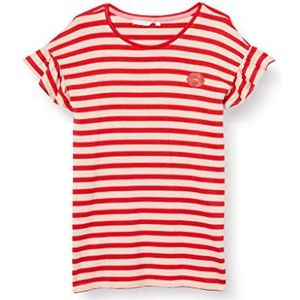 Mexx T-shirt voor meisjes, gestreept met fluttermouwen, rood, 92 cm