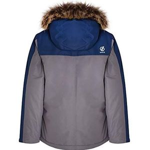Dare 2b Jongens Furtive Waterproof Ademend High Loft Geïsoleerde Parka Stijl Ski Snowboard Jacket met Verwijderbare Faux Fur Trim en Snowrok Jas, Aluminium Grijs Admiral Grijs, 5-6