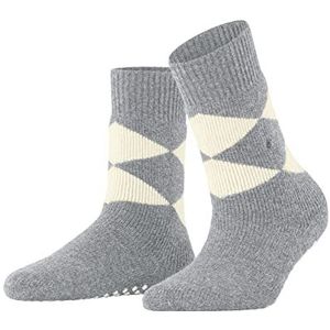 Burlington Dames Stopper sokken Cosy Argyle W HP Wol Noppen op de zool 1 Paar, Grijs (Grey Melange 3107), 36-41