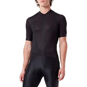 Odlo Heren Zeroweight fietsshirt met korte mouwen met doorlopende ritssluiting en opstaande kraag, zwart, XXL