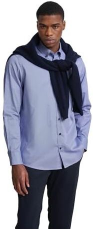 bugatti Vrijetijdshemd voor heren, 1:1 mouw, blauw, L