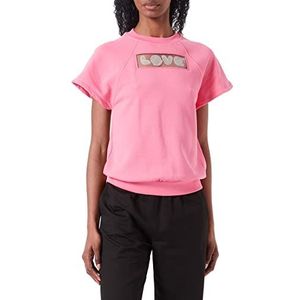 Love Moschino Dames Comfort Fit Short-Sleeved Sweatshirt, Fuchsia, 40, fuchsia, 40