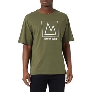 Sisley Mens 3XZMS101B T-shirt, groen 35A, XXL