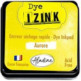 Aladine - Izink Dye stempelkussen in Aurora-geel - sneldrogend stempelkussen voor stempels en sjablonen - scrapbooking en creatieve kaarten - Franse inkt - Maat M - 5 x 5 cm - kleur geel