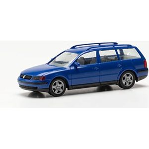 Herpa Modelbouwset Auto VW Passat Variant, Minikit getrouw in schaal 1:87, auto model voor Diorama, modelauto verzamelobject, decoratieve automodellen van kunststof, kleur: ultramarijnblauw