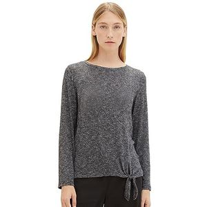 TOM TAILOR T-shirt met lange mouwen voor dames, 30281 - Evident Anthracite Melange, M
