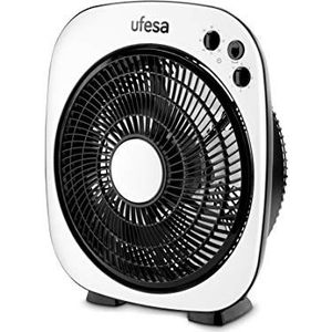 Ufesa BF5040 Elektrische ventilator voor tafel of vloer, 50 W, 3 snelheden, wit/rood/zwart