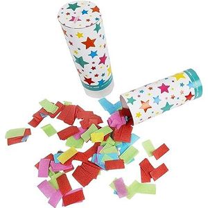 2 x confettikanonnen voor verjaardagen, bruiloften - Spring Loaded Party Poppers - Regenboog gekleurd papier