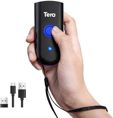 Tera - Mini - Barcode Scanner - Zwart - 3-in-1 Bluetooth & USB-kabel & 2,4G Wireless