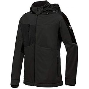 BP 1830-992-0032-Sn Opstaande kraag Softshell-jas voor heren, ritssluiting, 100% polyester, zwart, Sn maat