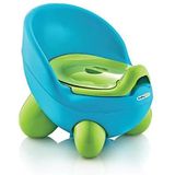 Babyjem, Potty Potty Toiletbril met rugleuning, voor kinderen, toiletbril, toilettrainer, kindertoilet, antislip, comfortabel, blauw en groen
