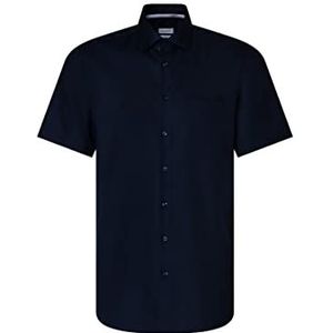 Seidensticker Men's Regular Fit Shirt met korte mouwen, donkerblauw, 47, donkerblauw