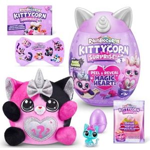 Rainbocorns Kittycorn Surprise Series 7, Calico Cat, Collectible Pluche, 10 verrassingen om uit te pakken, kitten kat unboxing pluche speelgoed meisjes cadeau-idee, stickers, leeftijd 3+ (Calico Cat)