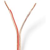 Luidspreker kabel (CCA) - 2x 1,50mm² / transparant - 25 meter