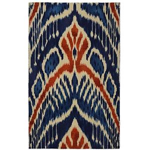 AmazonUkkitchen RugSmith Kroon ""Ikat"" Modern Boheems gebied tapijt, Nylon, Modern design 5'6"" x 8'6"" Blauw