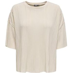 Onlravenna S/S Plisse Top Noos JRS, wit (bone white), M