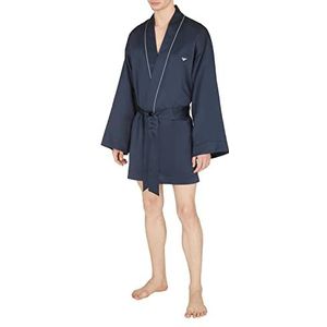 Emporio Armani Kimono Satin Deluxe pyjama voor heren, Navy Blauw, L