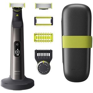 Philips OneBlade Pro 360 - Elektrische baardtrimmer, scheerapparaat en bodygroomer, 1x 360-mesje, 1x kam met 14 lengtestanden, 1x lichaamsset, 1 oplaadstandaard, 1 reisetui (model QP6651/30)