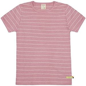 loud + proud Uniseks kinderstrepen met linnen, GOTS-gecertificeerd T-shirt, Aster, 158/164 cm