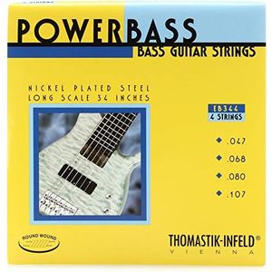 Thomastik 682805 snaren voor E-Bass Power Bass Magnecore Round Wound Hexcore, set EB344 4-snaren roundwound long schaal 34 inch