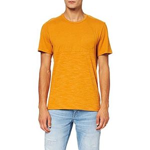 TOM TAILOR Uomini Gestreept T-shirt met borstzak 1027436, 19458 - Yellow White Base Melange, S