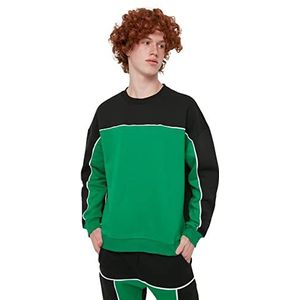 TRENDYOL MAN Sweatshirt - Groen - Oversize, Groen, S