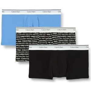 Calvin Klein Heren Low Rise Trunk (Pack van 3), Zwart (Zwart/Verpakt Logo_Zwart/Regatta), L
