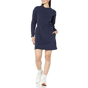 Amazon Essentials Getailleerde sweatshirtjurk voor dames (verkrijgbaar in grote maten), marineblauw, XL