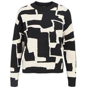 OBJECT - OBJRay - Gebreide Trui - Zwart / Offwhite - Lange Mouw