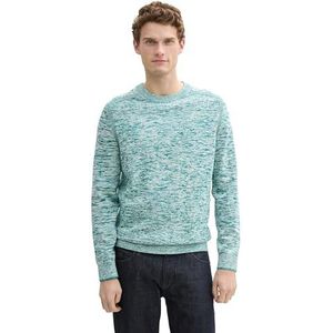 TOM TAILOR heren trui, 37687 - Groen Lime Wit Veelkleurig, XXL