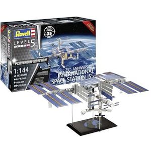 Revell Modelbouwset, cadeauset 25th Anniversary ISS Platinum Edition, Int. Ruimtestation, 250 delen, schaal 1:144, voor kinderen en volwassenen vanaf 13 jaar