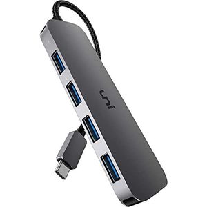 uni USB C Hub 5Gbps, superdunne datahub van aluminium, 4-poorts USB 3.0-adapter voor MacBook Pro/Air, iPad Pro/Air, Dell XPS, Surface Book, iPhone 15/15Pro, etc.