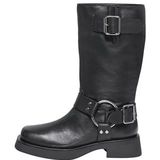 Only - Onlbea Leather Biker Boot - Zwart - Enkellaarsjes